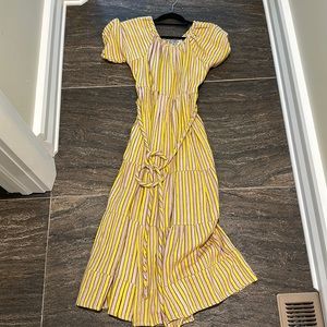 Ace & Jig yellow stripped dress with self belt